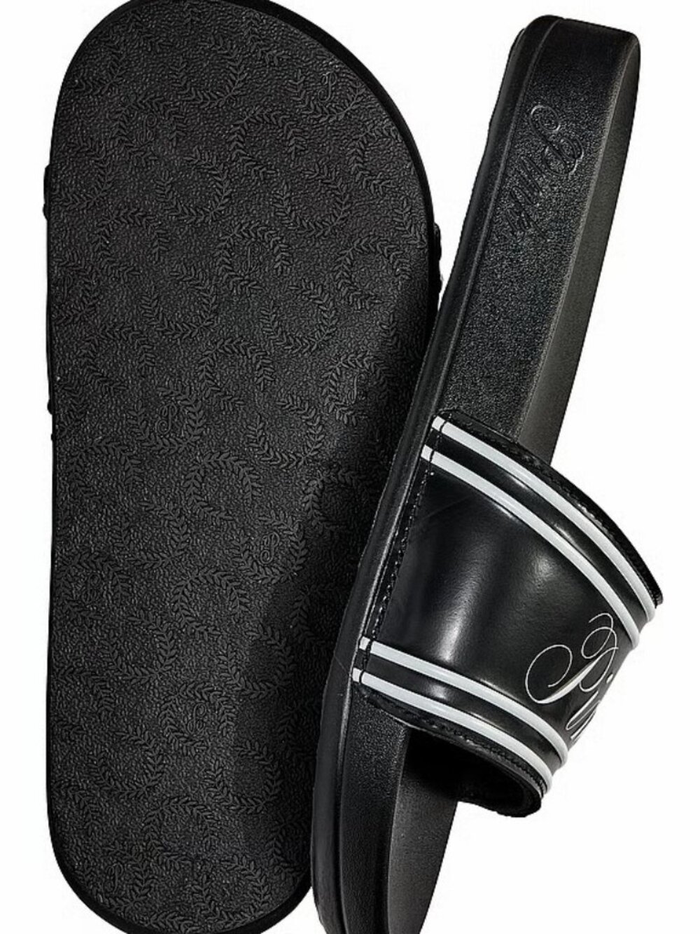 VS PINK Slides (BLACK) SIZE 7 -  NWT - Picture 2 of 3
